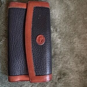 Dooney & Bourke Black and Tan Leather Card Holder